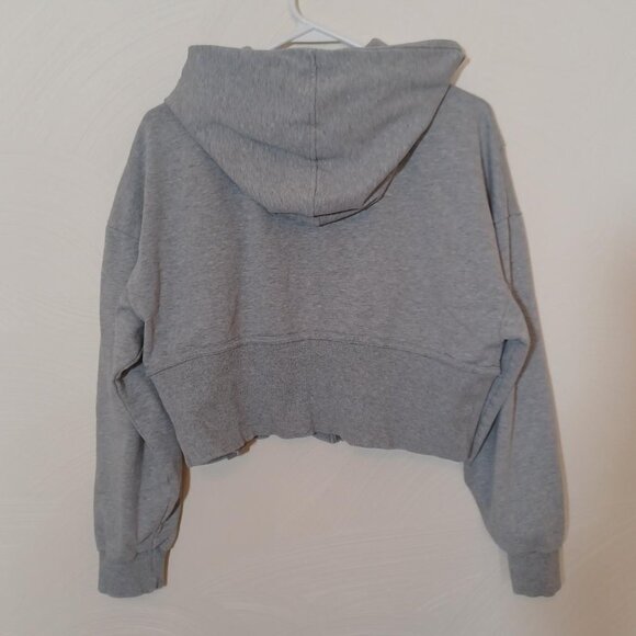 JoyLab Cropped Zip Up Hooded Sweatshirt, Size - XL, Gray - Picture 4 of 5